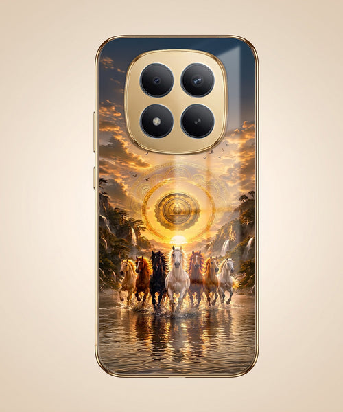 Redmi Note 15 Pro+ 5G Celestial Seven Horses Gold Electroplated Glass Phone Back Case