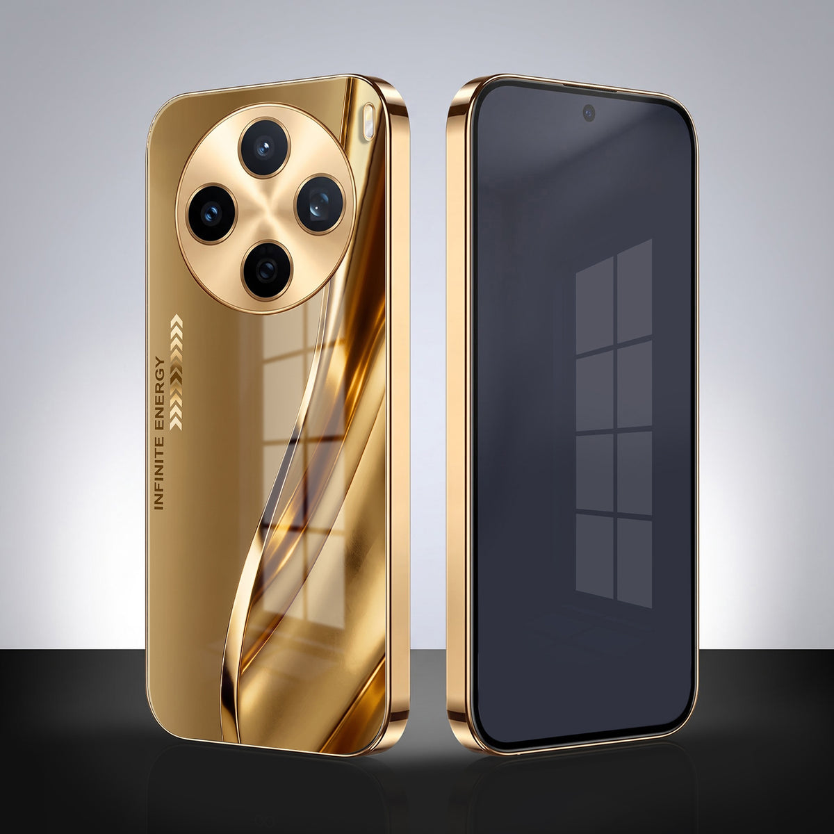 Vivo X200T 5G Luxury Infinity Energy Gold Electroplated Glass Phone Case