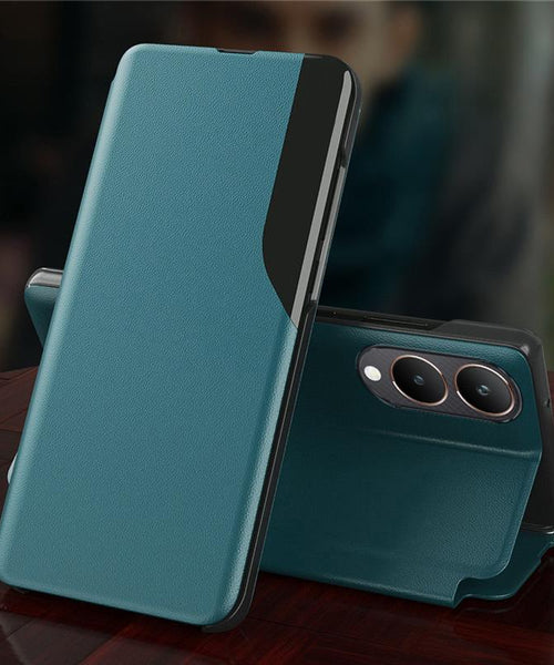 Vivo Y28 5G Luxury Half Window Leather Flip Case