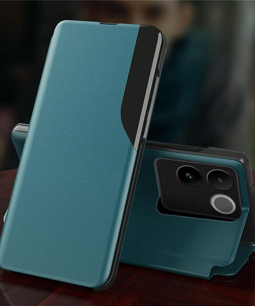 Vivo T2 Pro 5G Luxury Half Window Leather Flip Case