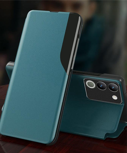 Vivo Y200 5G Luxury Half Window Leather Flip Case