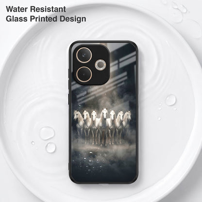 Oppo A5 Pro 5G Running Horses Acrylic Glass Back Case