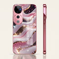 Vivo V40 Pro 5G Midnight Pearl Wave Pink Electroplated Glass Phone Back Case