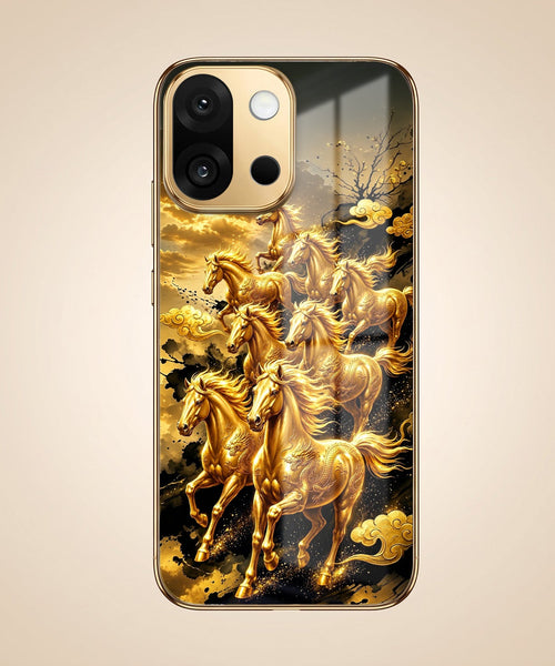OnePlus 13s 5G Celestial Seven Horses Gold Electroplated Glass Phone Back Case