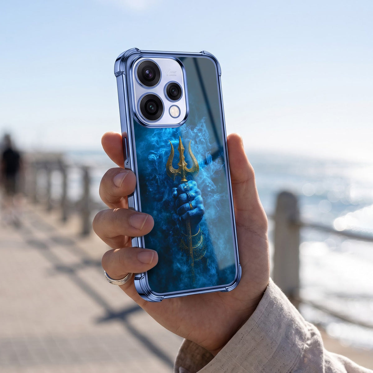 Oppo Reno 15 5G Premium Shiv Trishul Airbags Printed Back Case