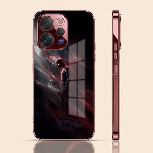 Vivo V70 5G Crimson Spider Burgundy Electroplated Glass Back Case