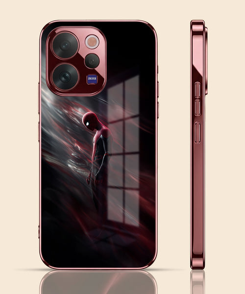 Vivo V70 5G Crimson Spider Burgundy Electroplated Glass Back Case