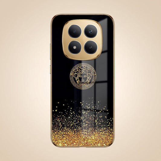 Redmi Note 15 Pro+ 5G Medusa Head Gold Electroplated Glass Phone Back Case