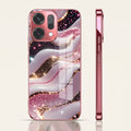 Oppo Reno 14 5G Midnight Pearl Wave Pink Electroplated Glass Phone Back Case