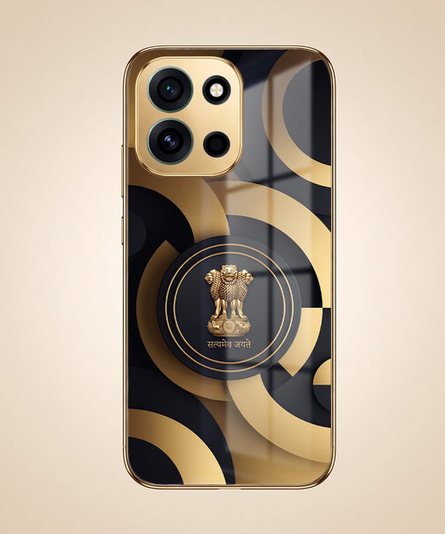 OnePlus Nord 6 5G Royal Emblem Gold Electroplated Glass Phone Back Case