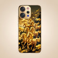 Vivo V70 5G Horses Royal Glory Gold Electroplated Glass Phone Back Case