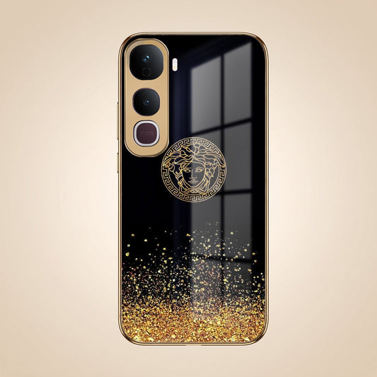 Vivo Y400 Pro 5G Medusa Head Gold Electroplated Glass Phone Back Case
