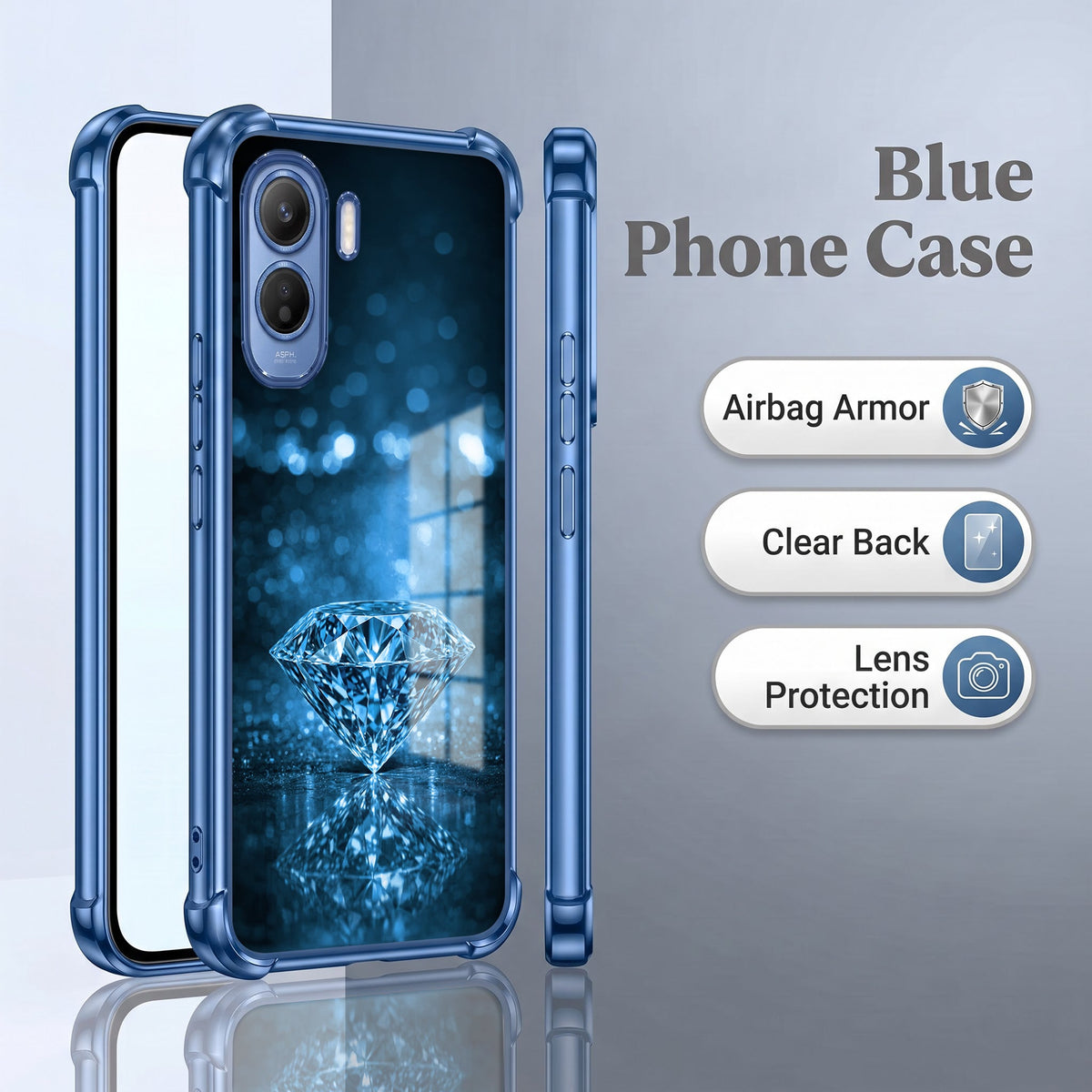 Vivo T5 Pro 5G Blue Diamond Airbags Printed Back Case