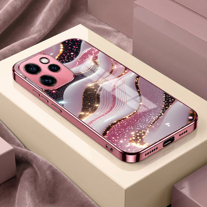 Oppo Reno 15 Pro 5G Midnight Pearl Wave Pink Electroplated Glass Phone Back Case