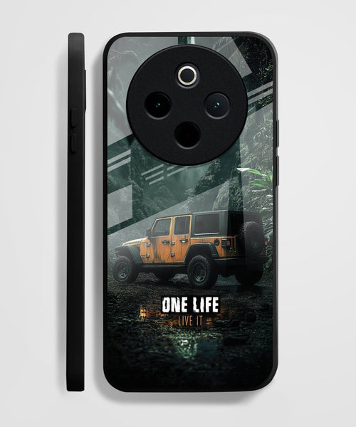 Vivo T4 5G Premium Acrylic Shockproof Glass Back Case (Jeep Case)
