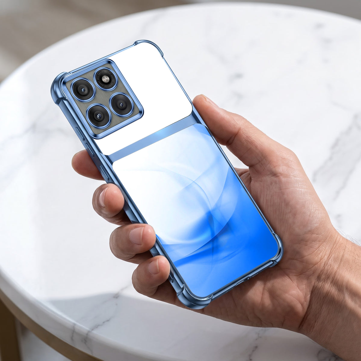 Motorola Edge 60 Pro 5G Crystal Blue Dual-Tone Transparent Airbags Case