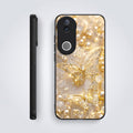 Vivo V50 5G Golden Butterfly Acrylic Glass Back Case