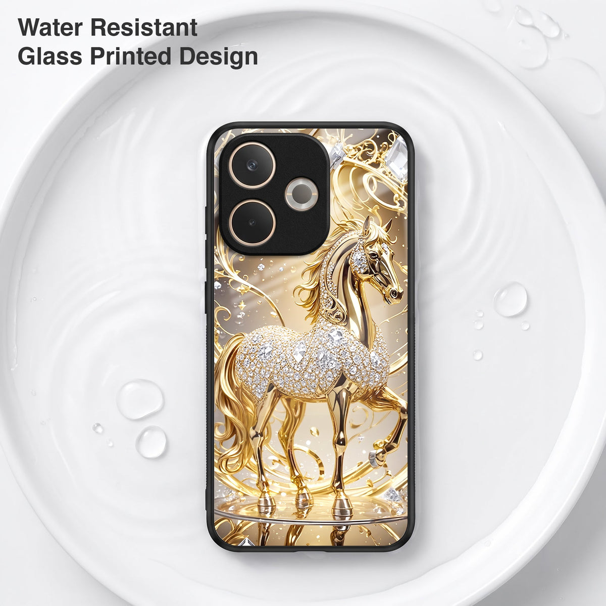 Oppo A5 Pro 5G Luxury Horse Texture Acrylic Glass Back Case