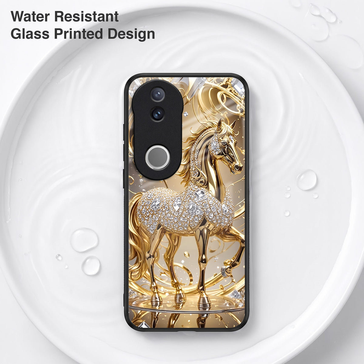 Vivo V50 5G Luxury Horse Texture Acrylic Glass Back Case