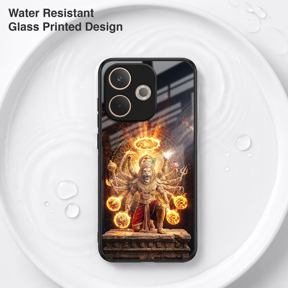 Oppo A5 Pro 5G Lord Narasimha Acrylic Glass Back Case