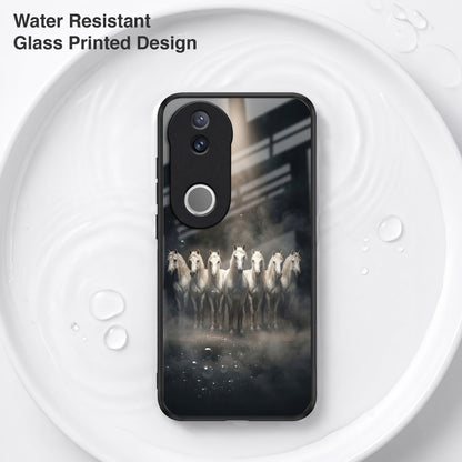 Vivo V50 5G Running Horses Acrylic Glass Back Case