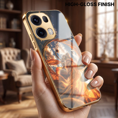 Oppo Reno 13 Pro 5G Divine Hanuman Gold Electroplated Glass Phone Back Case
