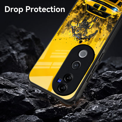 Vivo V40 Pro 5G Yellow Transformers Car Acrylic Glass Back Case