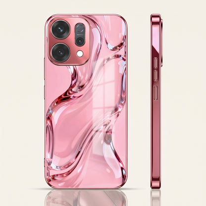Oppo Reno 14 5G Crystal Wave Energy Pink Electroplated Glass Phone Back Case