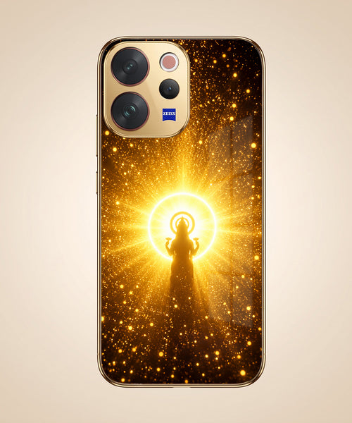 Vivo V70 5G Lakshmi Sacred Gold Electroplated Glass Phone Back Case