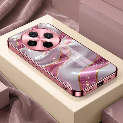 Oppo Find X8 5G Pearl Marble Pink Electroplated Glass Phone Back Case