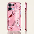 Oppo Reno 13 5G Crystal Wave Energy Pink Electroplated Glass Phone Back Case