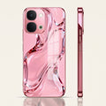 Vivo T5x 5G Crystal Wave Energy Pink Electroplated Glass Phone Back Case