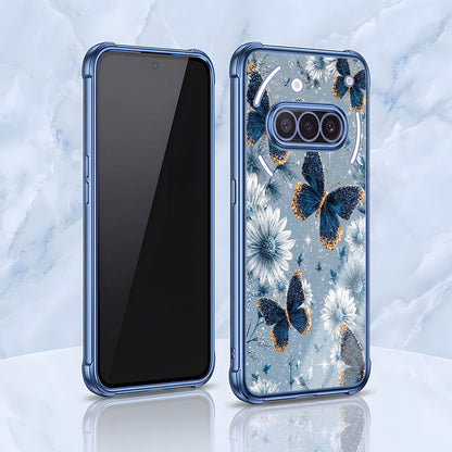 Nothing Phone 3a 5G Blue Butterfly Floral Airbags Printed Back Case