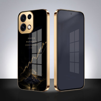 Oppo Reno 16C 5G Focus Gold Electroplated Glass Phone Back Case