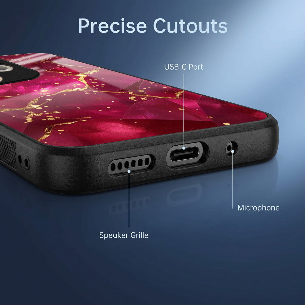 Oppo A5 Pro 5G Luxury Crimson Marble Acrylic Glass Back Case