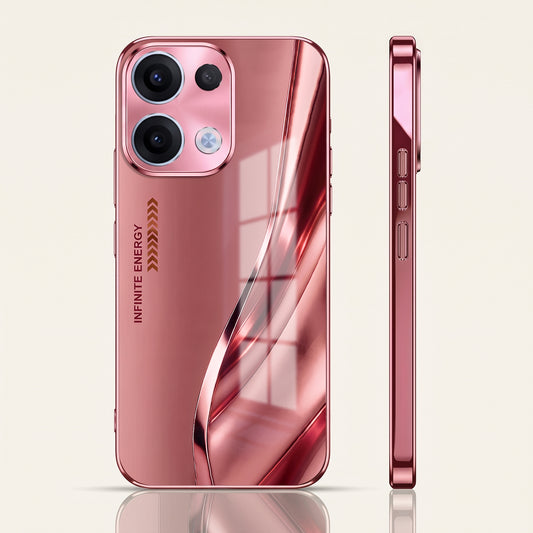 Oppo Reno 13 5G Luxury Infinity Energy Pink Electroplated Glass Phone Back Case