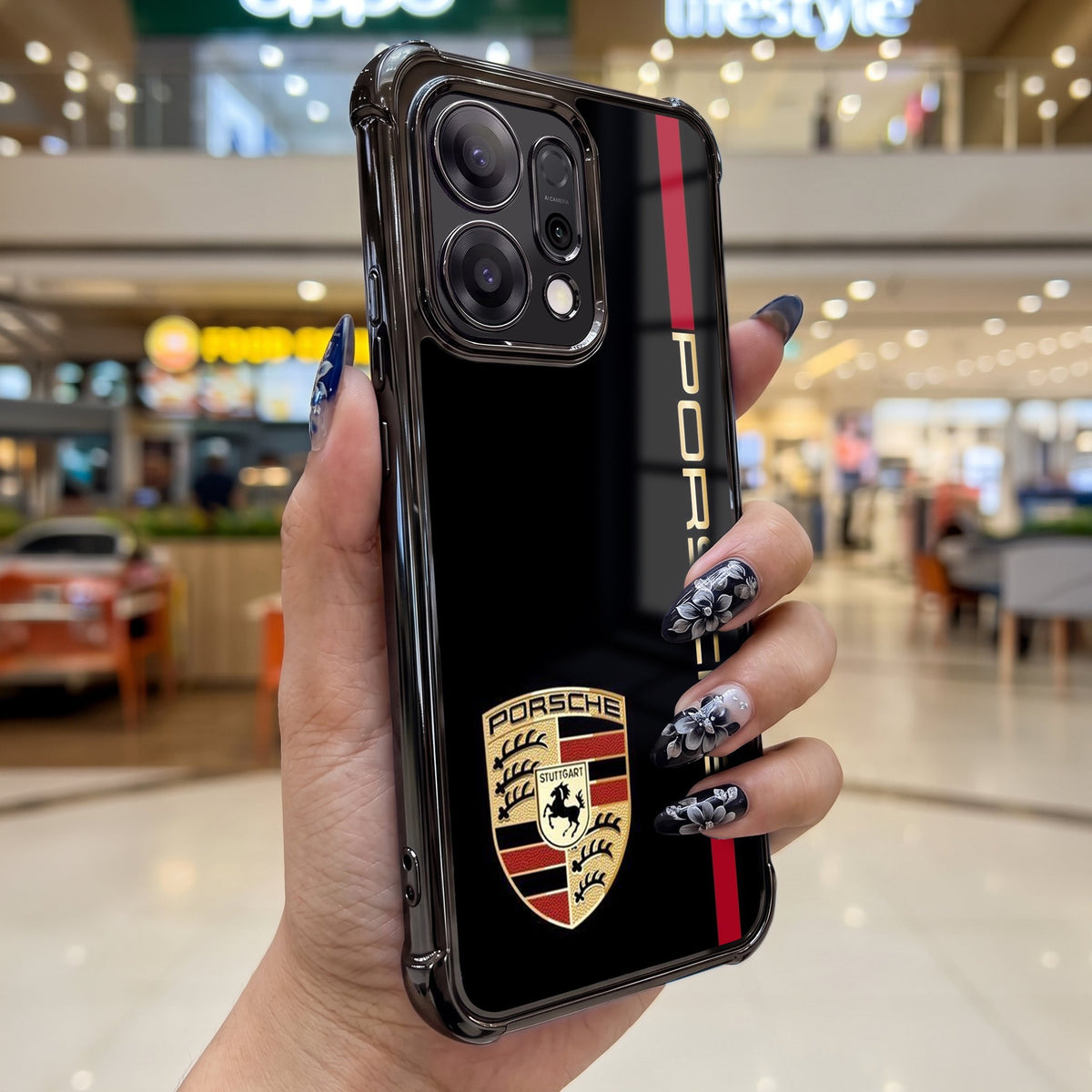 Oppo Reno 14 5G Premium Porsche Logo Airbags Printed Back Case