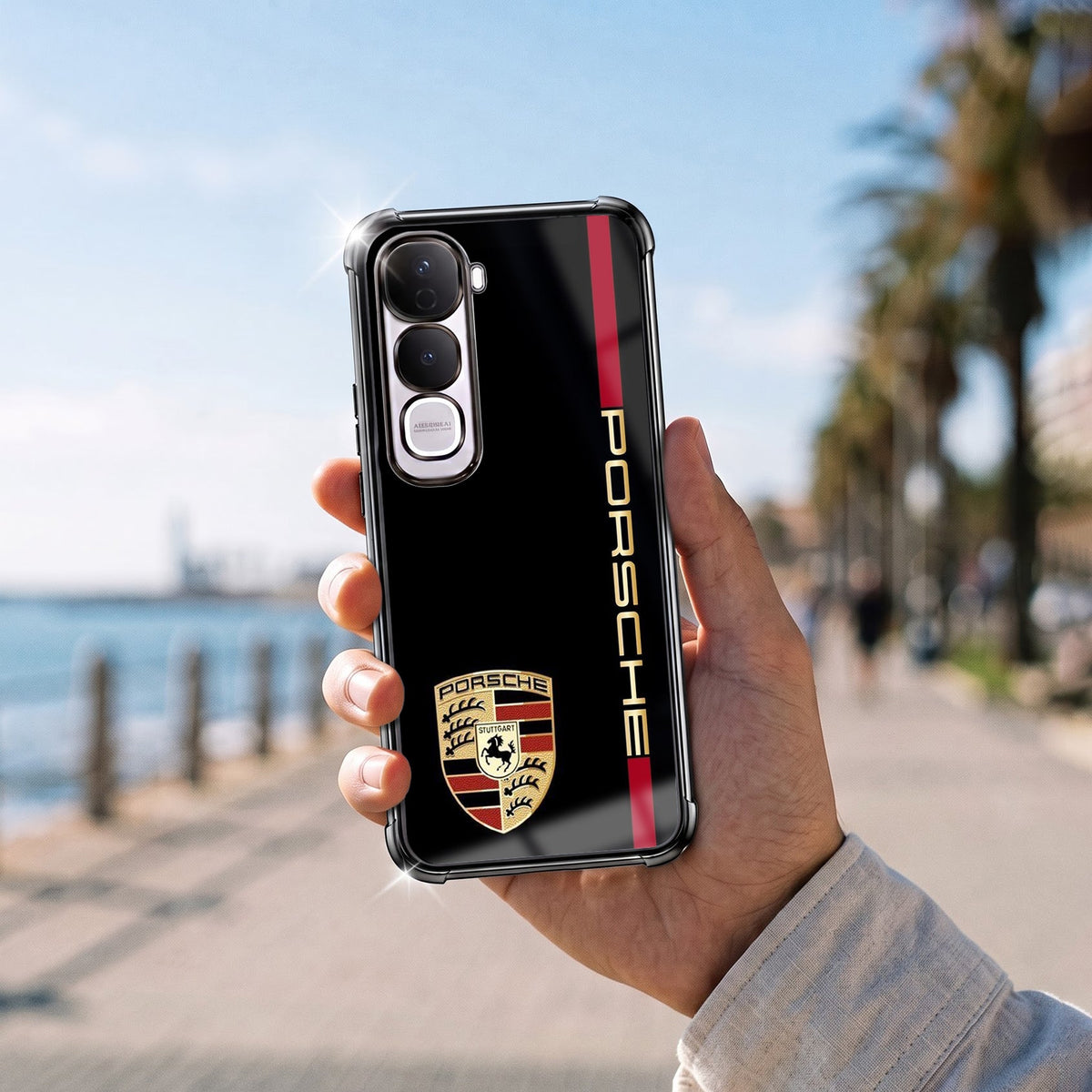 Vivo Y400 Pro 5G Premium Porsche Logo Airbags Printed Back Case