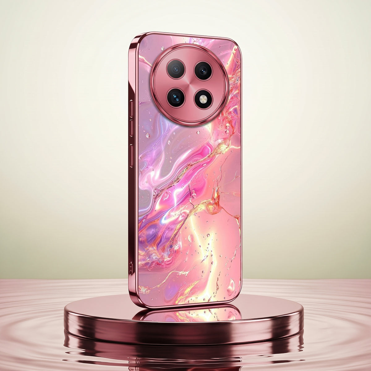 Oppo F29 Pro 5G Pearl Aurora Pink Electroplated Glass Phone Back Case