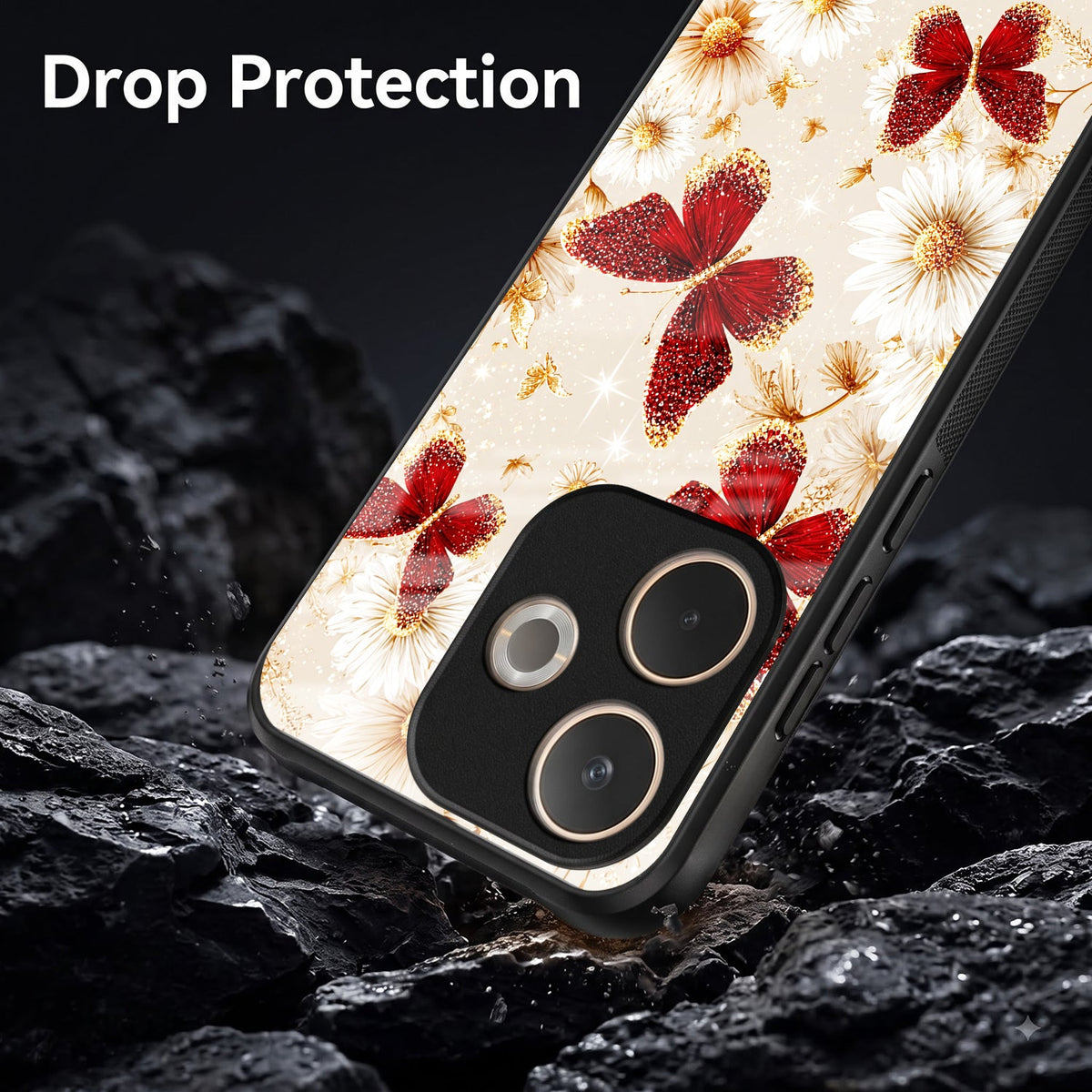 Oppo A5 Pro 5G Butterfly Floral Acrylic Glass Back Case