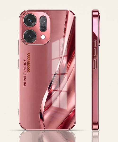 Oppo Reno 14 5G Luxury Infinity Energy Pink Electroplated Glass Phone Back Case