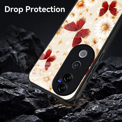 Vivo V40 Pro 5G Butterfly Floral Acrylic Glass Back Case