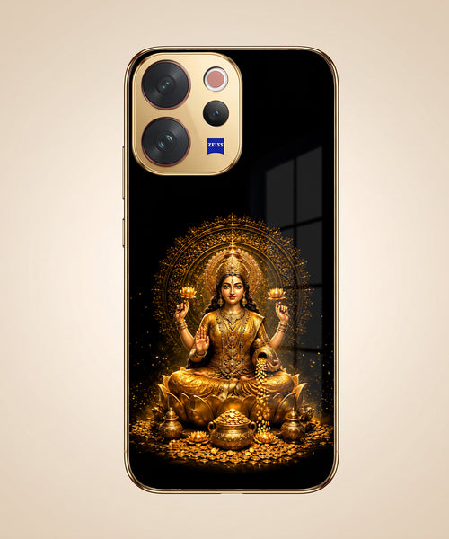 Vivo V70 5G Golden Maa Lakshmi Gold Electroplated Glass Phone Back Case
