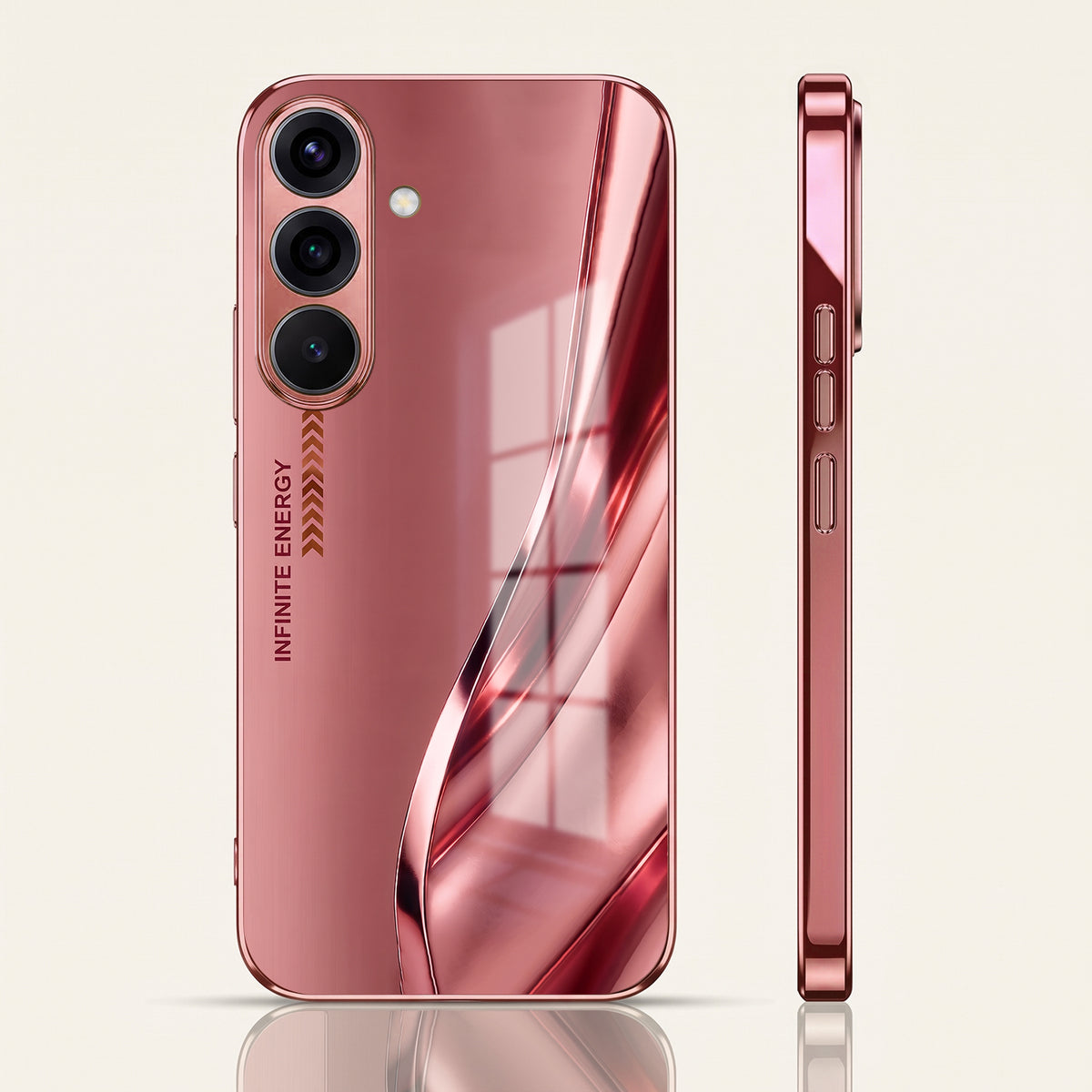 Samsung Galaxy A36 5G Luxury Infinity Energy Pink Electroplated Glass Phone Back Case
