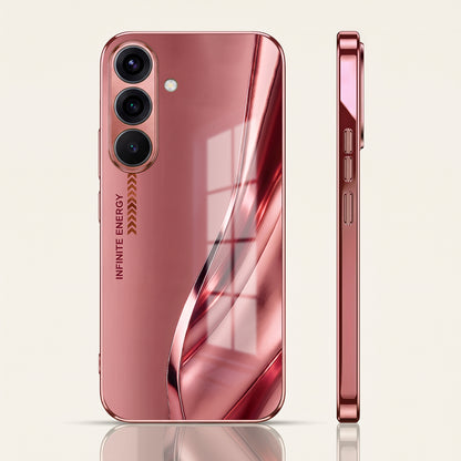 Samsung Galaxy A36 5G Luxury Infinity Energy Pink Electroplated Glass Phone Back Case