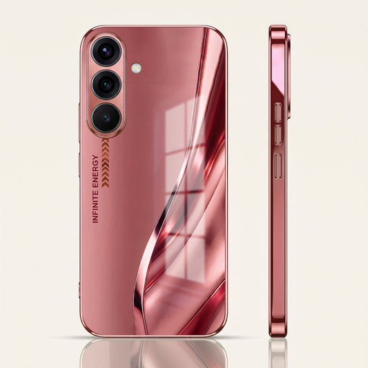 Samsung Galaxy A36 5G Luxury Infinity Energy Pink Electroplated Glass Phone Back Case