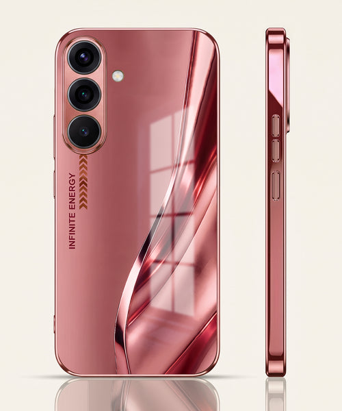 Samsung Galaxy A36 5G Luxury Infinity Energy Pink Electroplated Glass Phone Back Case