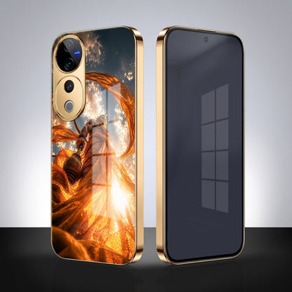 Vivo V40 Pro 5G Divine Hanuman Gold Electroplated Glass Phone Back Case