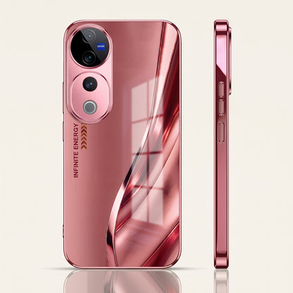 Vivo V40 Pro 5G Luxury Infinity Energy Pink Electroplated Glass Phone Back Case