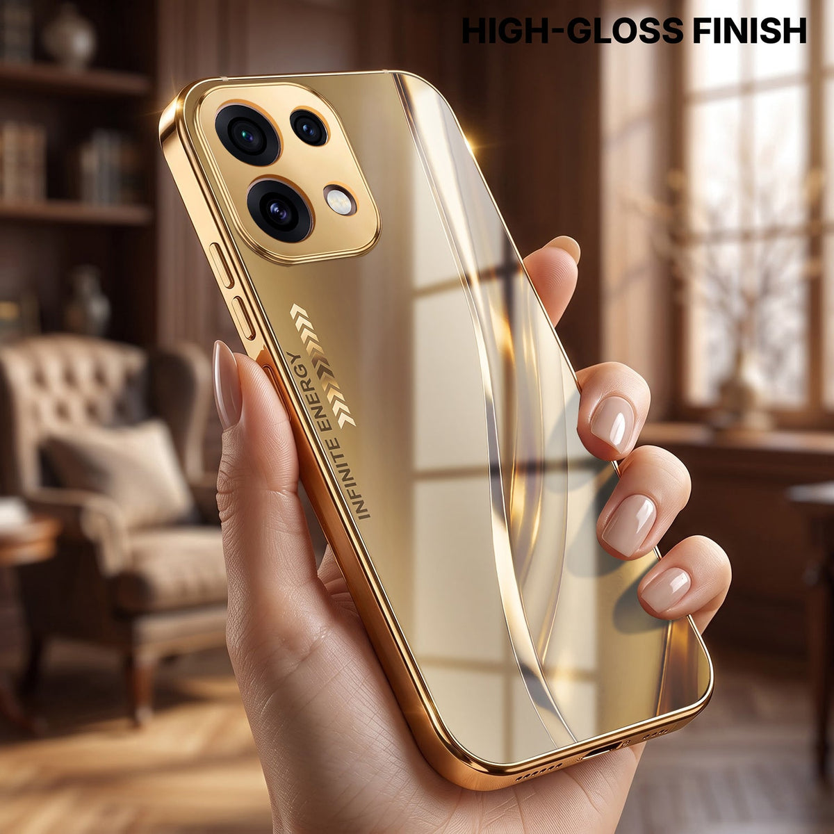 Oppo Reno 16C 5G Luxury Infinity Energy Gold Electroplated Glass Phone Case